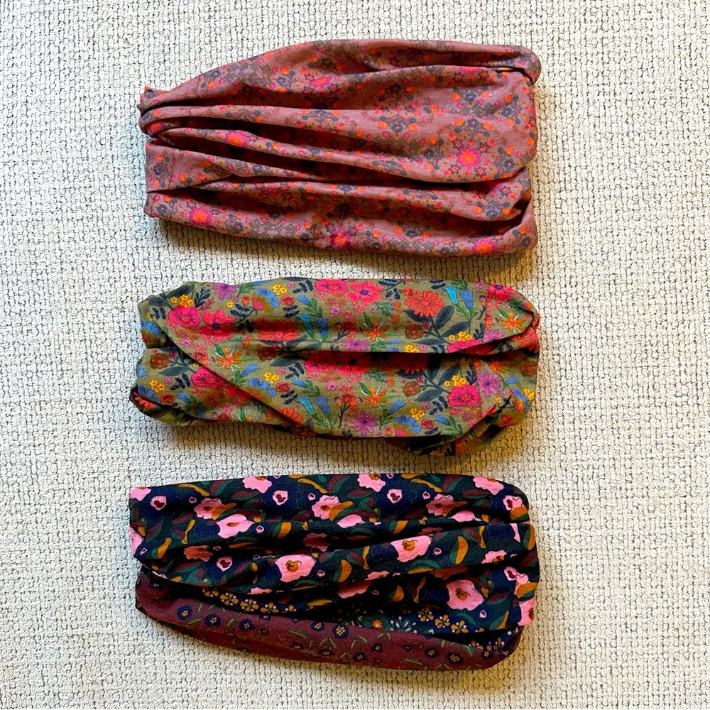 Three (3) Full Boho Bandeau Headbands